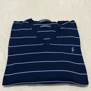 Polo Ralph Lauren Striped Pima Cotton Vneck Sweater
